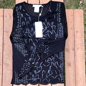 NWT beaded black top